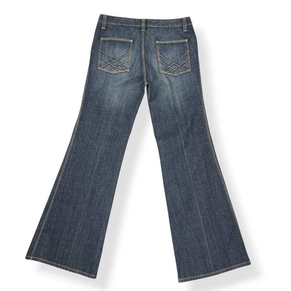 Old Navy Jeans Women 10 (32x33) Blue Low Rise Wide Flare Cotton Vintage Y2K